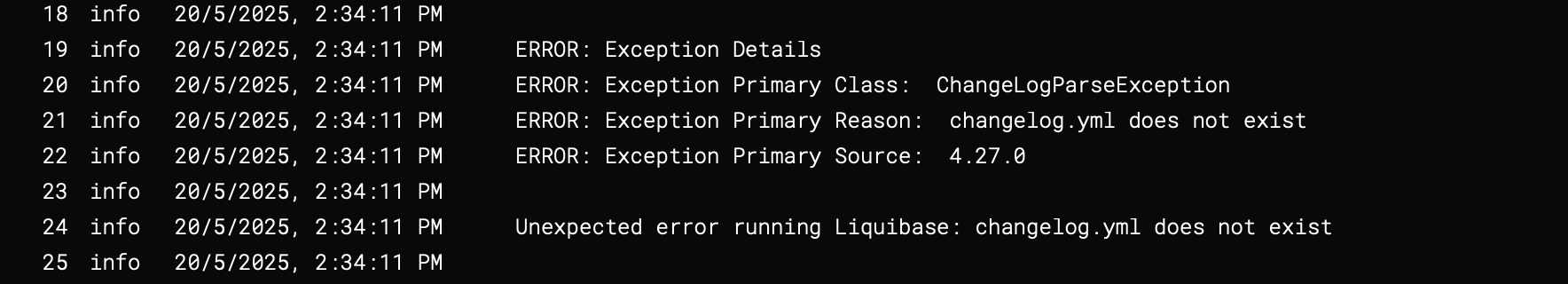 Changelog does not exist